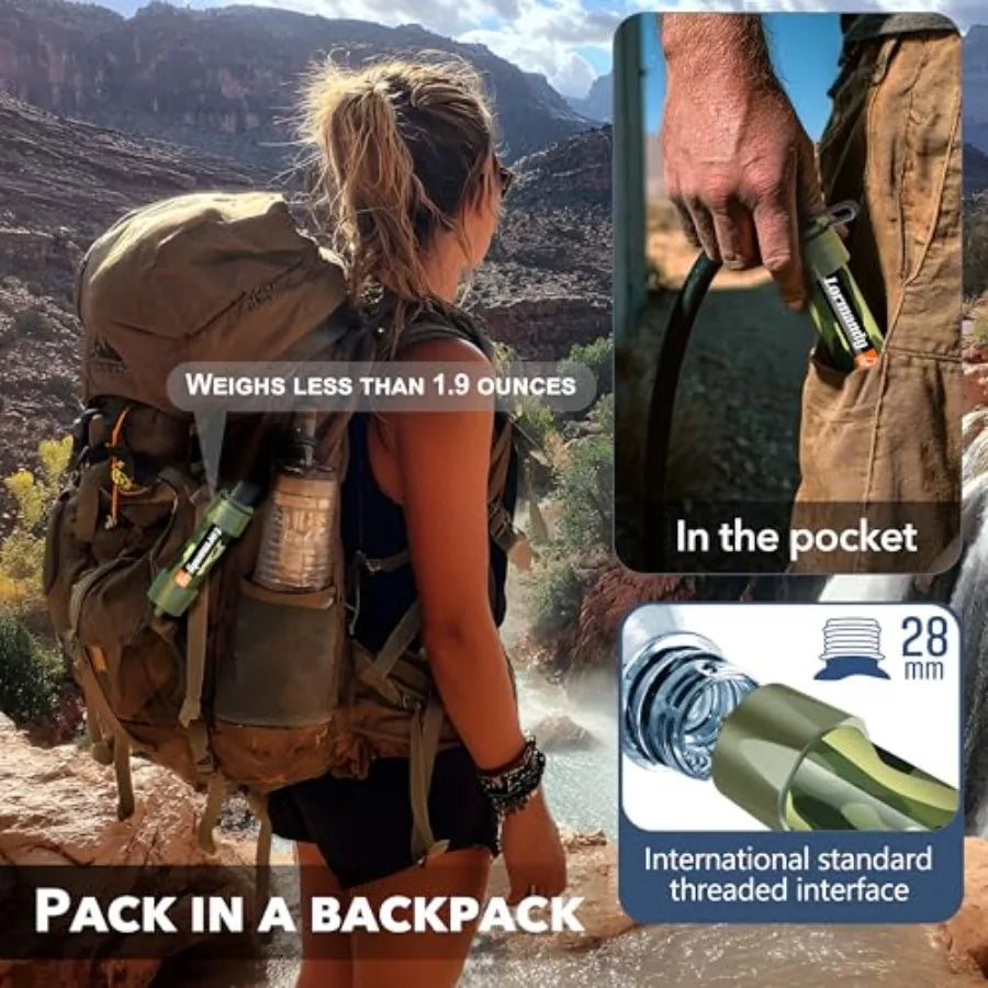 5 Pack Ultra-Light Personal Filter Straws for Survival Gear