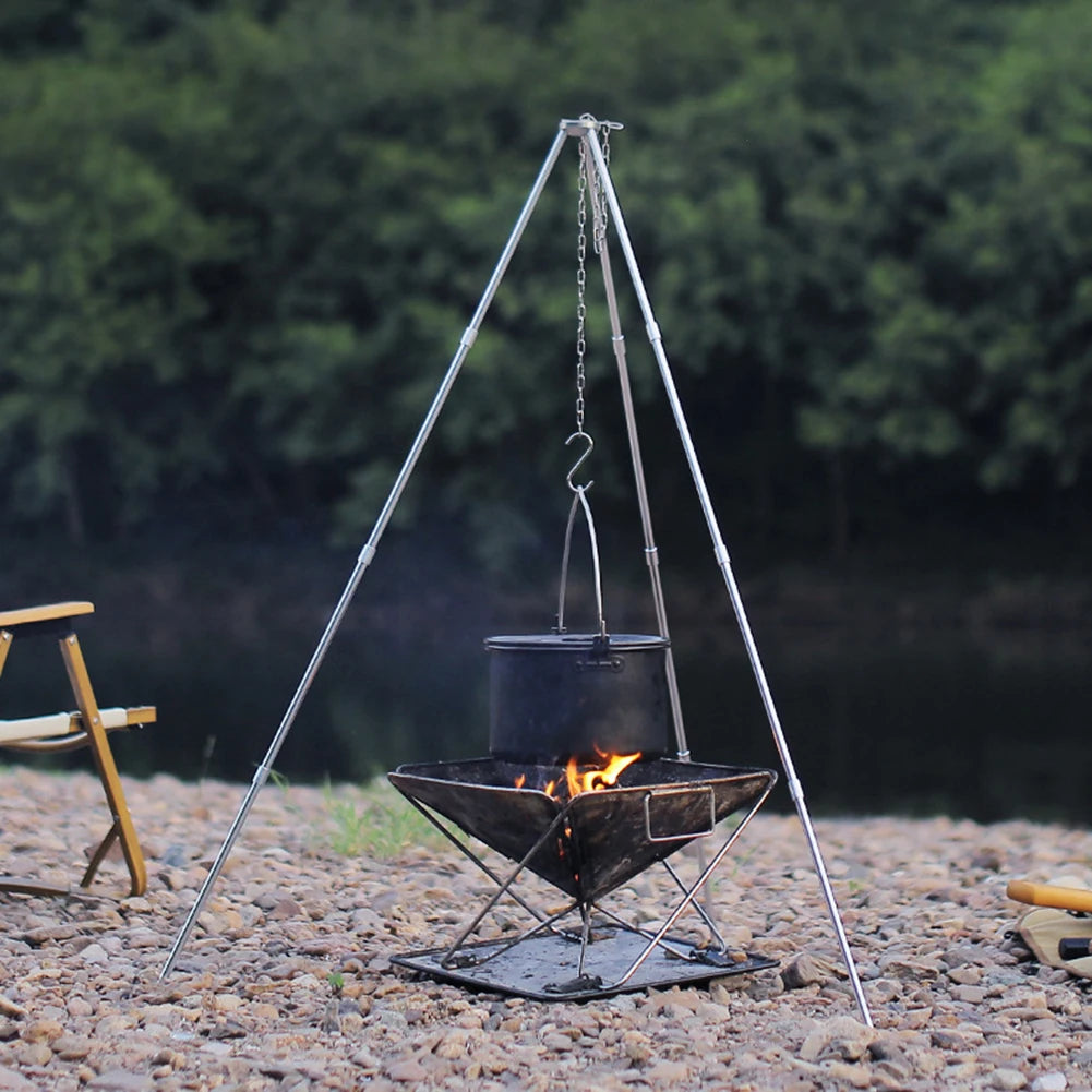 Camping Bonfire Tripod with Adjustable Chain