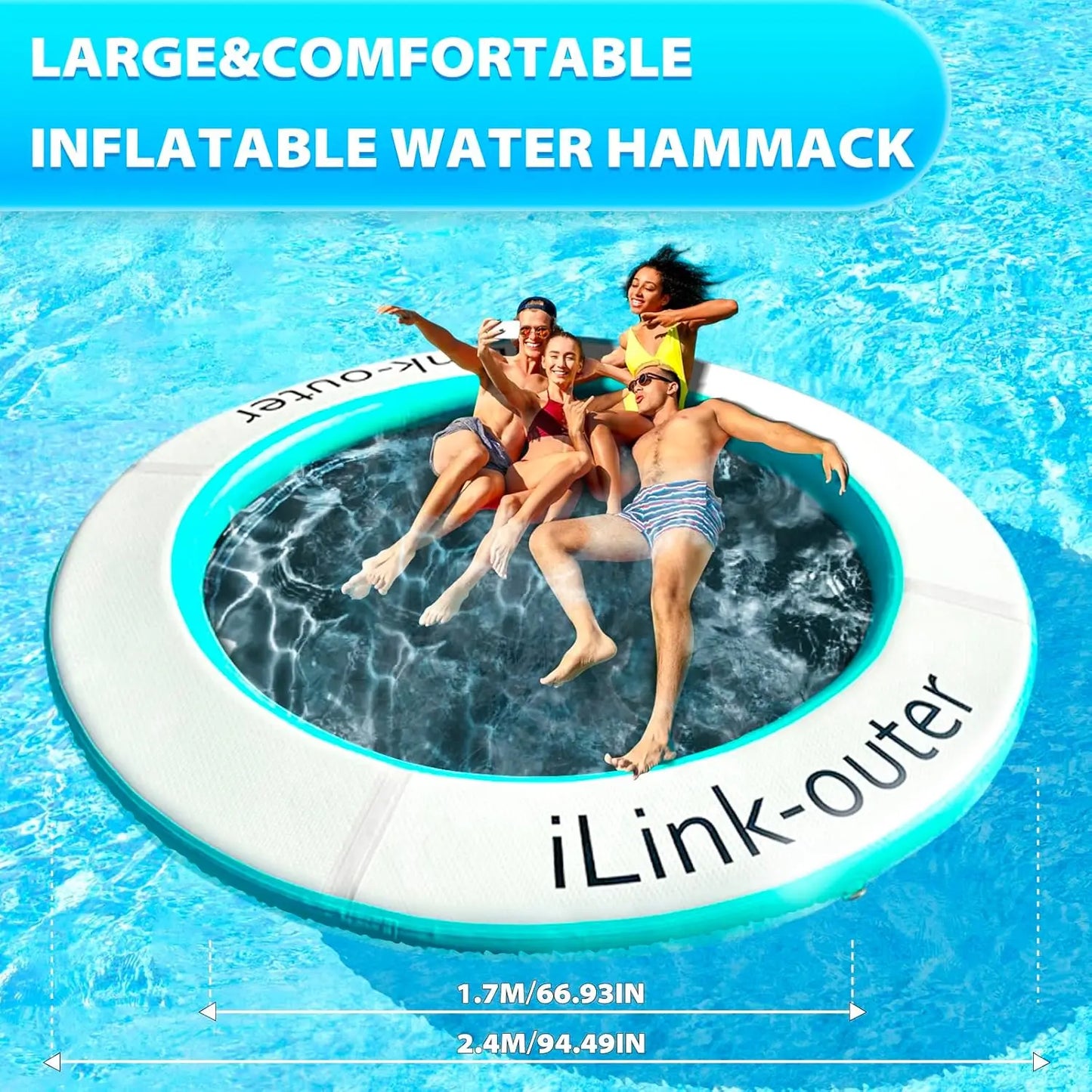 Round Floating Ring – Inflatable Water Hammock for Pool & Lake