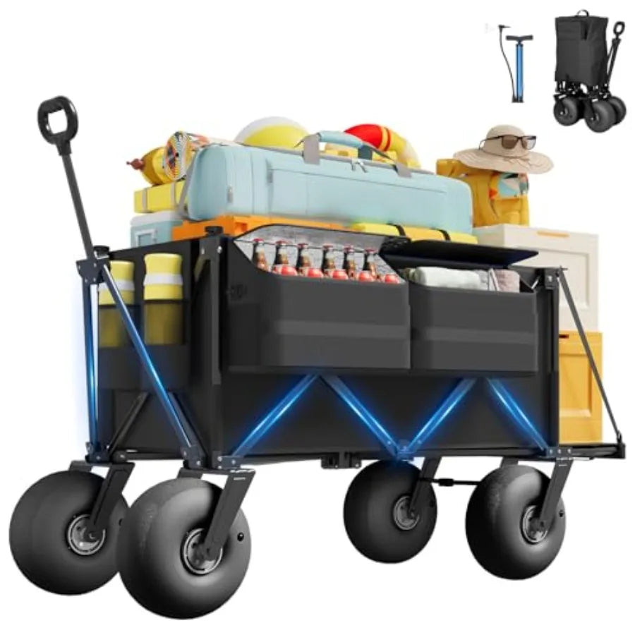 Beach Wagon for sand use - heavy duty steel frame, 450lbs load capacity