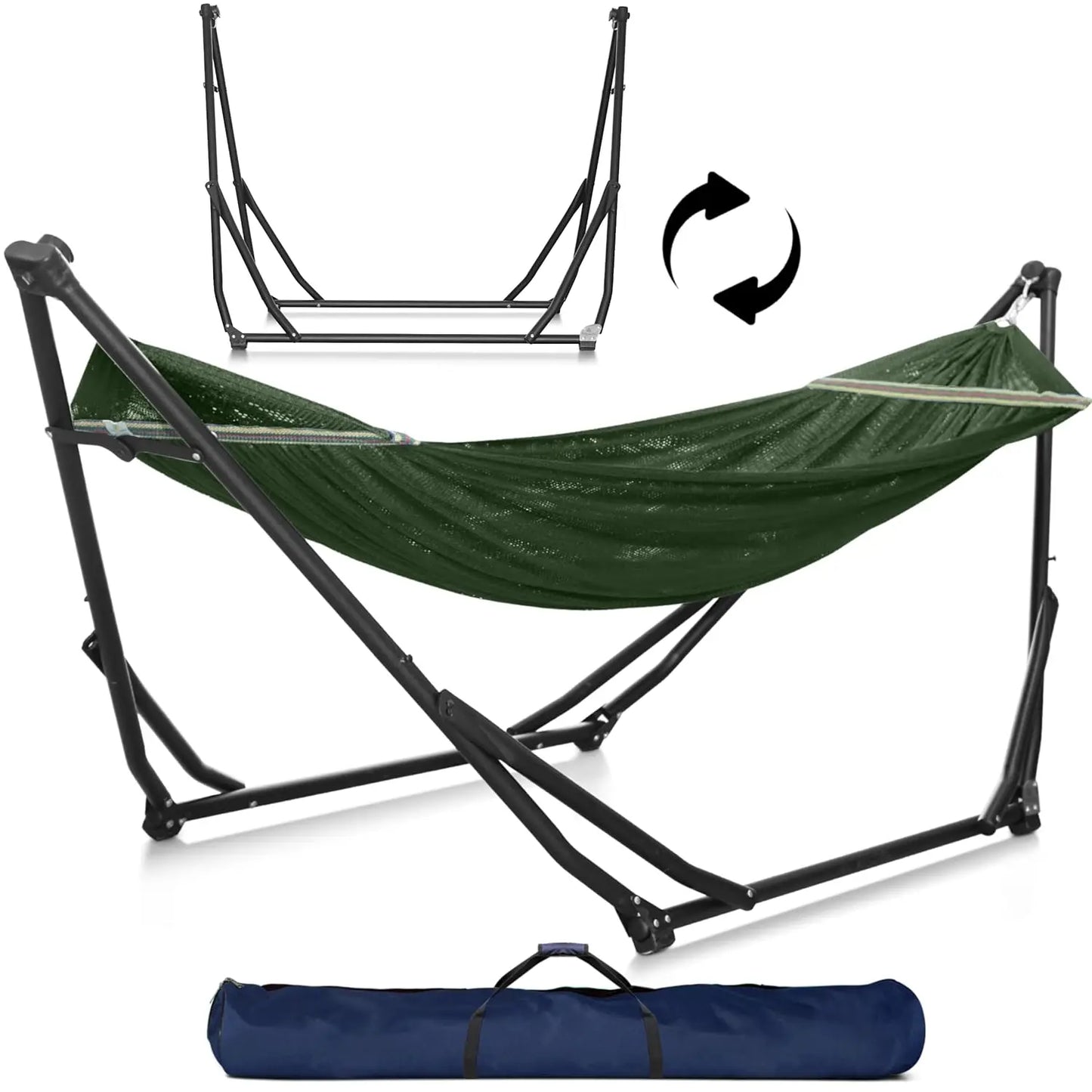 Foldable Double Portable Hammock with Stand 600lbs Capacity