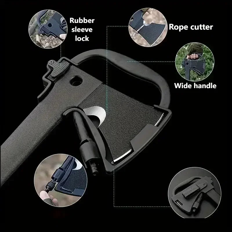 Camping Hand Axe With Nested Serrated Wood Saw Knife And Magnesium Fire Starter Tool