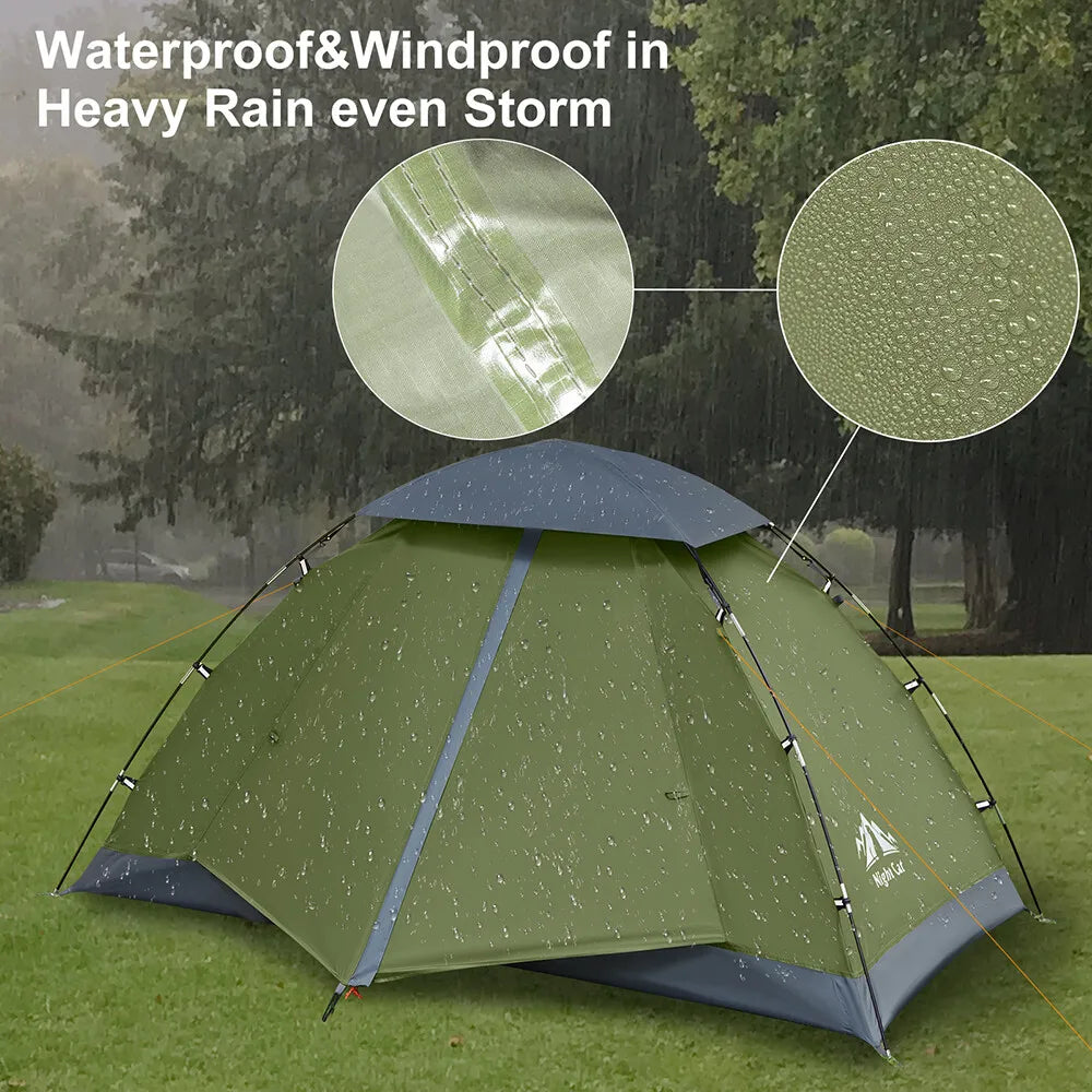 Night Cat Upgraded Backpacking Tent 1–2 Person – Lightweight, Waterproof, Easy Clip Setup