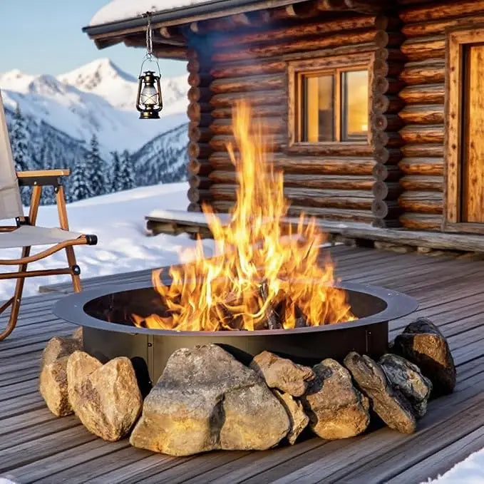 48" or 60" Basic Metal Fire Pit Ring with Easy 8-Piece Iron Sheet Assembly