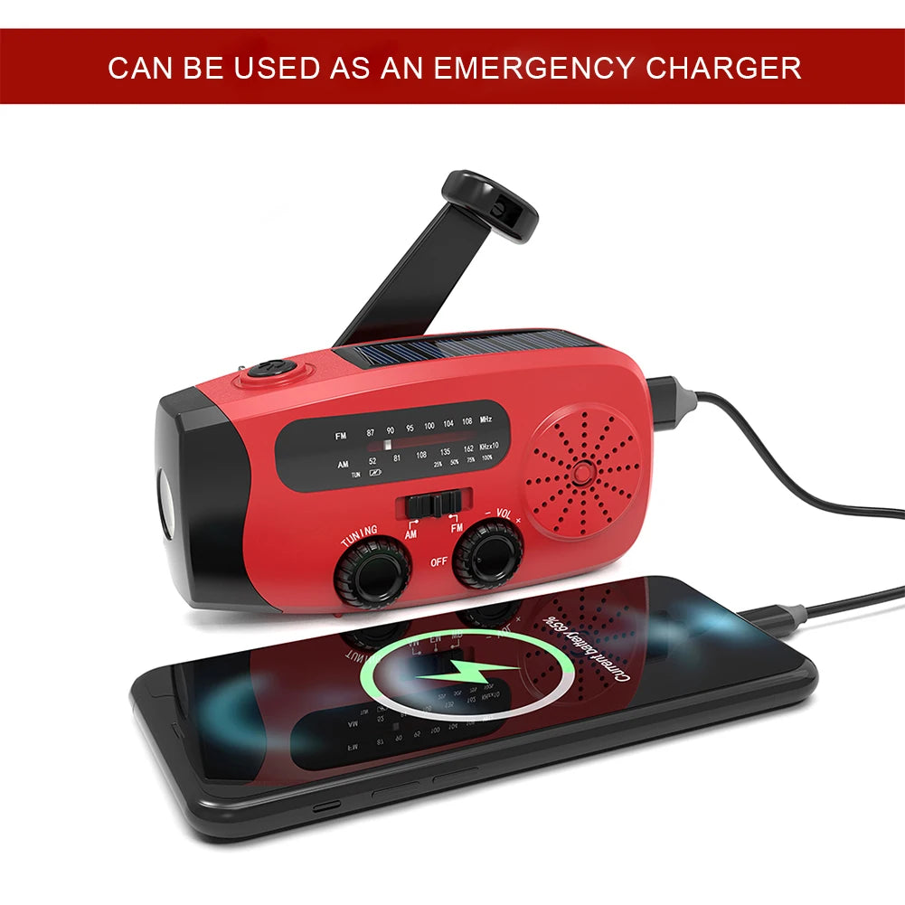 Hand Crank Weather Radio — USB & Solar Powered Emergency Radio