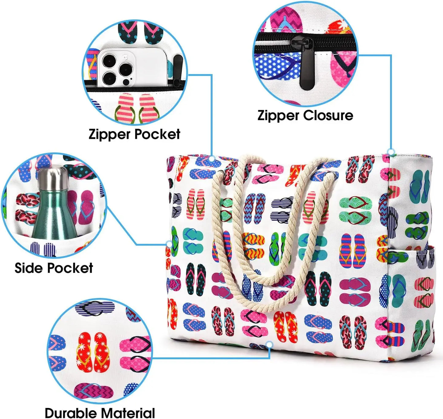 Large Waterproof Beach Tote Bag