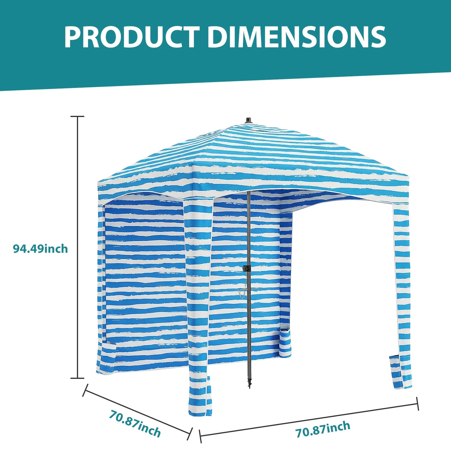6×6 FT Beach Tent with Side Wall