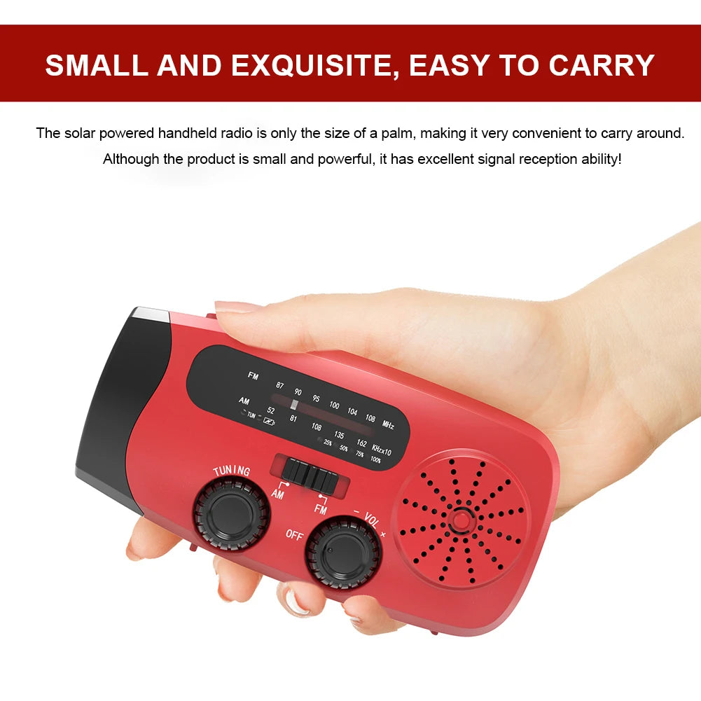 Hand Crank Weather Radio — USB & Solar Powered Emergency Radio