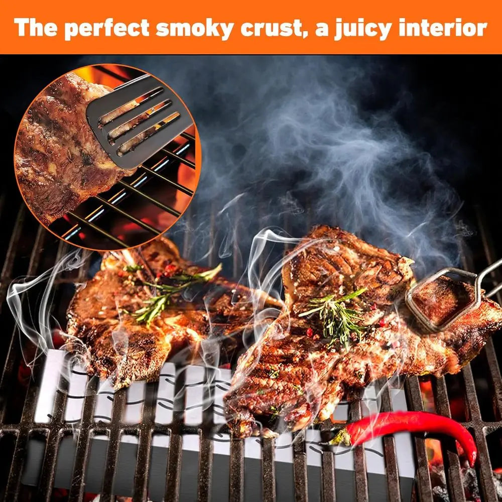 Wood Chip Smoker Box | Stainless Steel BBQ Smoke Box for Gas & Charcoal Grills