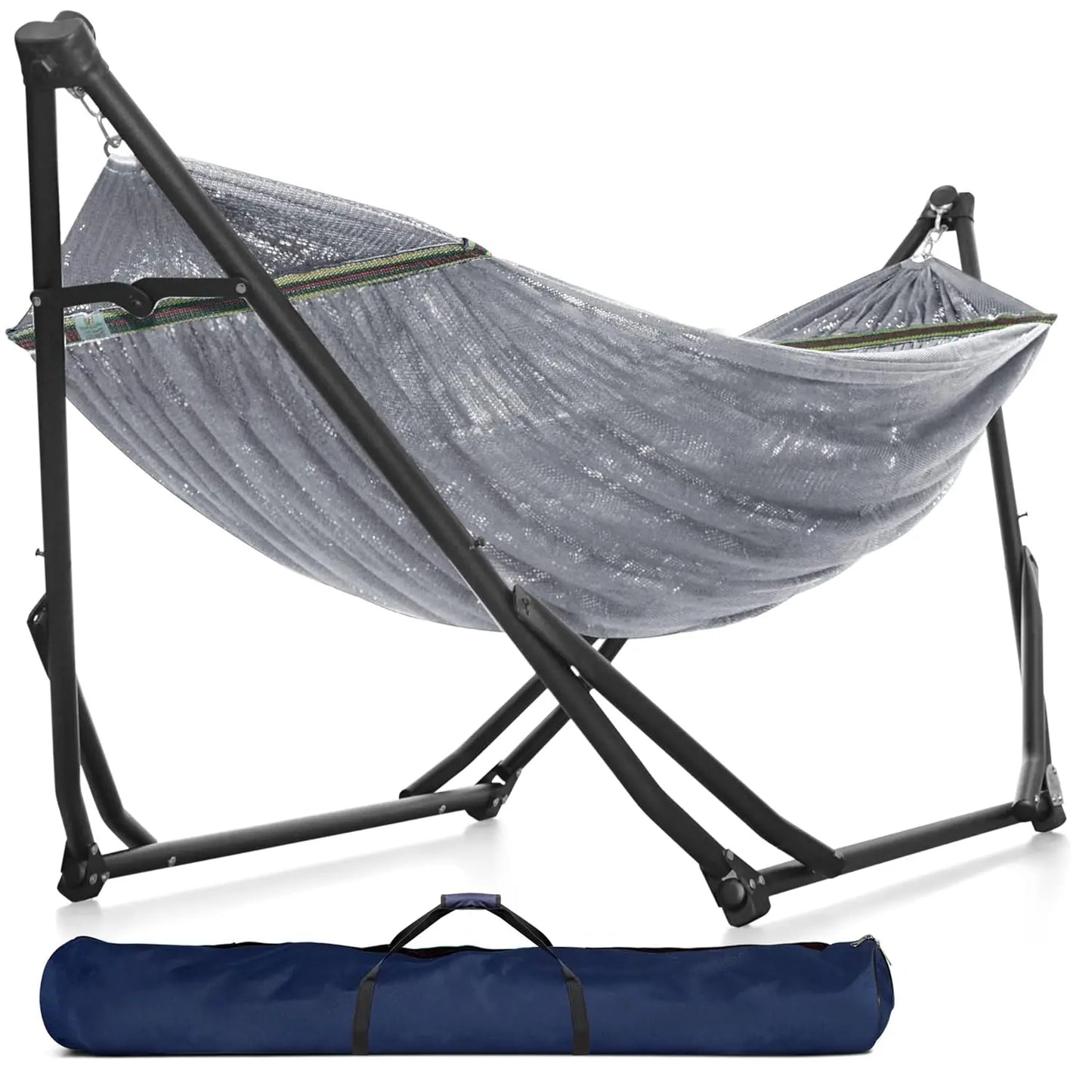 Foldable Double Portable Hammock with Stand 600lbs Capacity