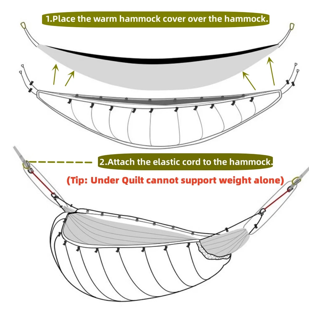 Night Cat Hammock Underquilt – 4-Season Insulated Under Blanket for Camping