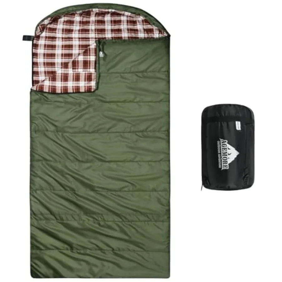 Cotton Flannel Sleeping Bag: Lightweight XXL, 3-Season