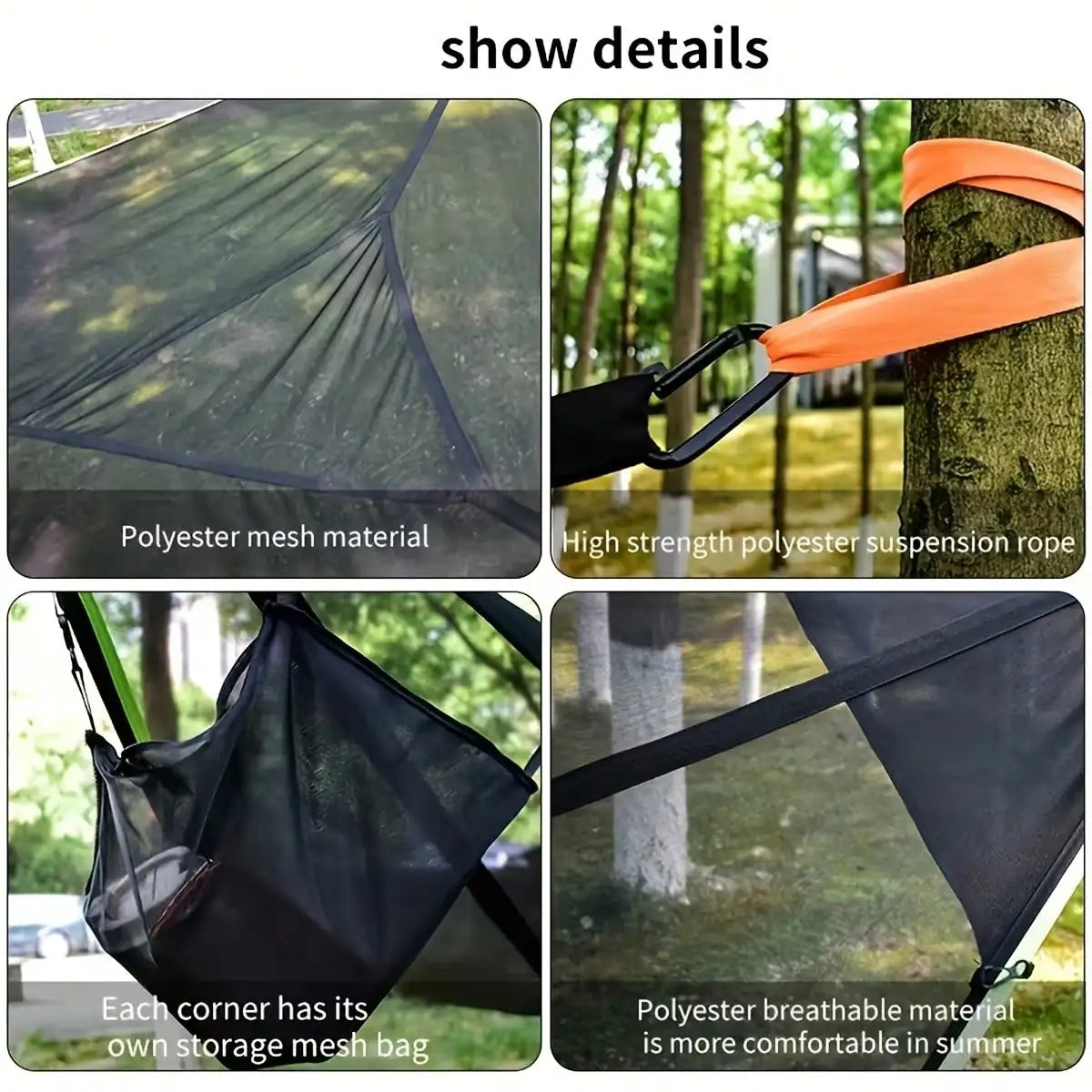 Heavy-Duty Triangle Hammock, 440 LBS Capacity, With Storage Bag