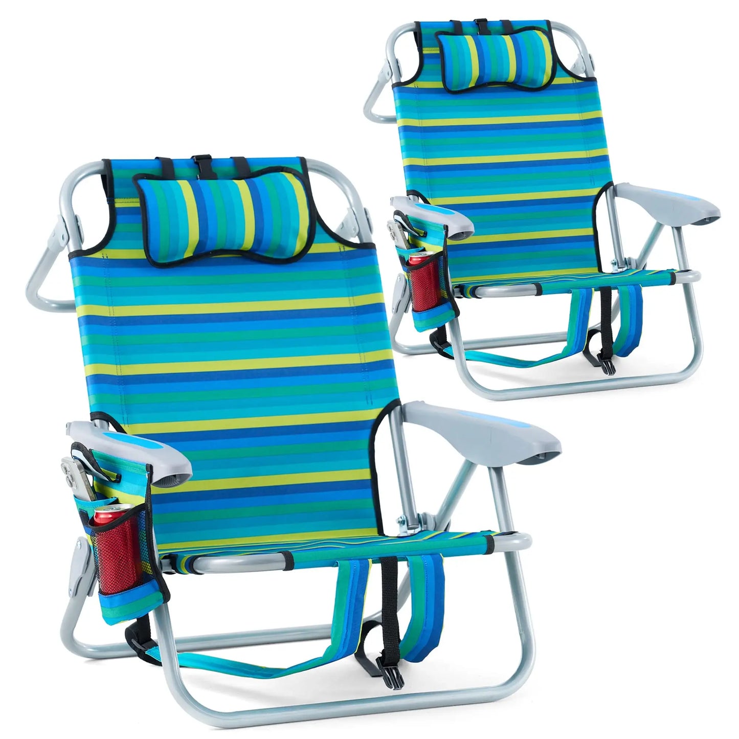 High Backpack Beach Chairs 2 Pk