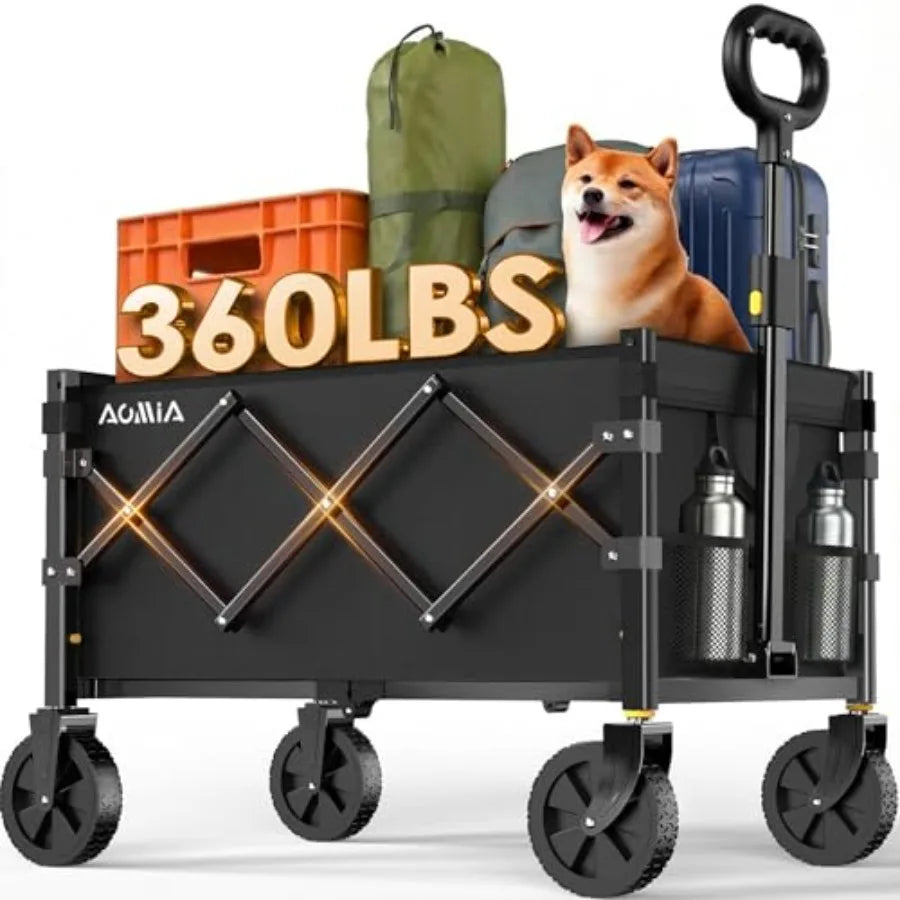 Heavy-Duty Collapsible Wagon with Wheels – 360 LB Capacity, All-Terrain