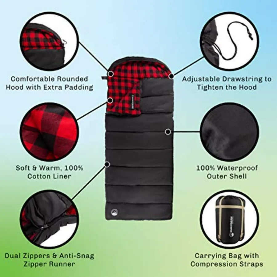 Lightweight Envelope Sleeping Bag | 32°F Rated | Adult