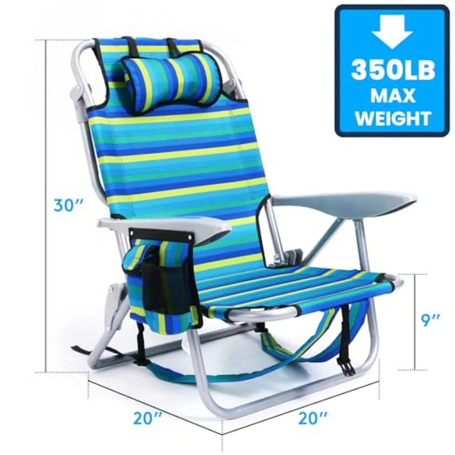 Ocean Striped Portable Beach Chair
