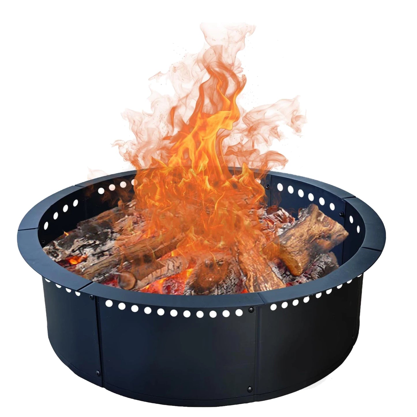 48" or 60" Basic Metal Fire Pit Ring with Easy 8-Piece Iron Sheet Assembly
