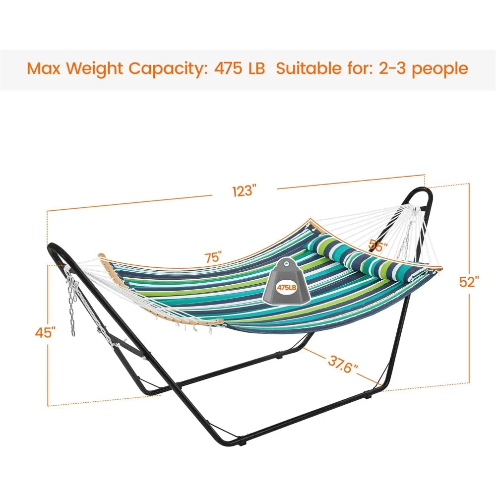 Padded Hammock with Stand & Removable Pillow