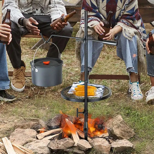 Swivel Campfire Grill Grate | 360° Adjustable Heavy-Duty Fire Pit Grill