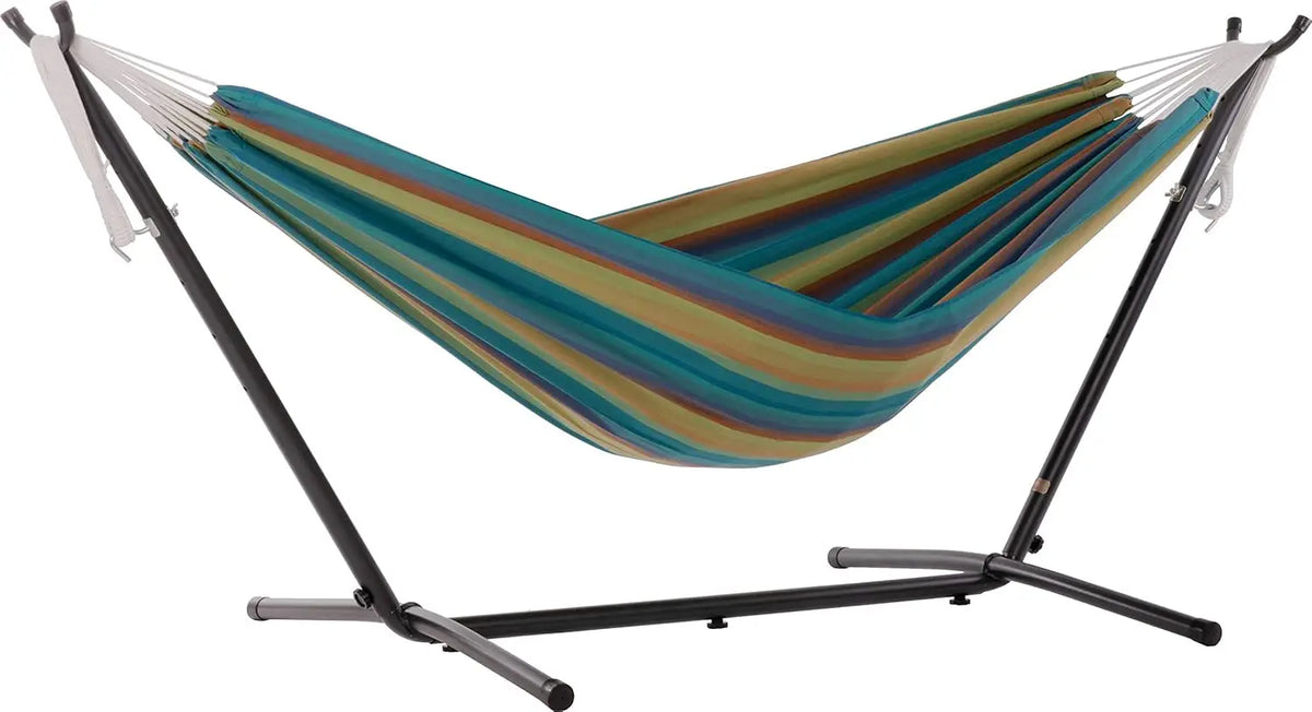 Double Sunbrella Hammock with Steel Stand – 450 lb Capacity, 6 Colors