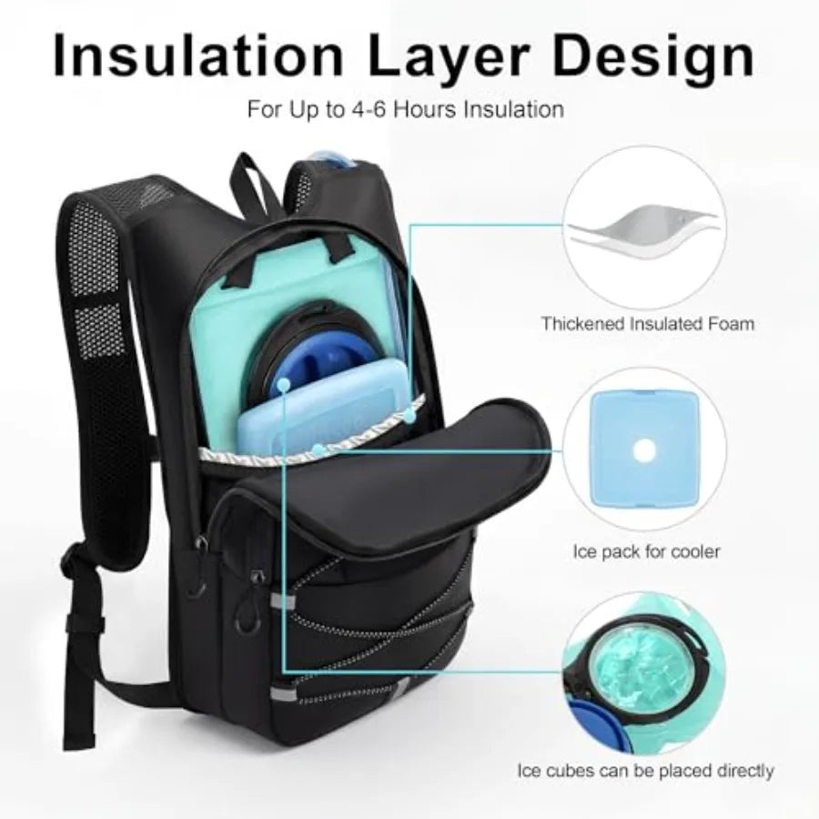 Hydration Backpack - Lightweight with 2L Water Bladder
