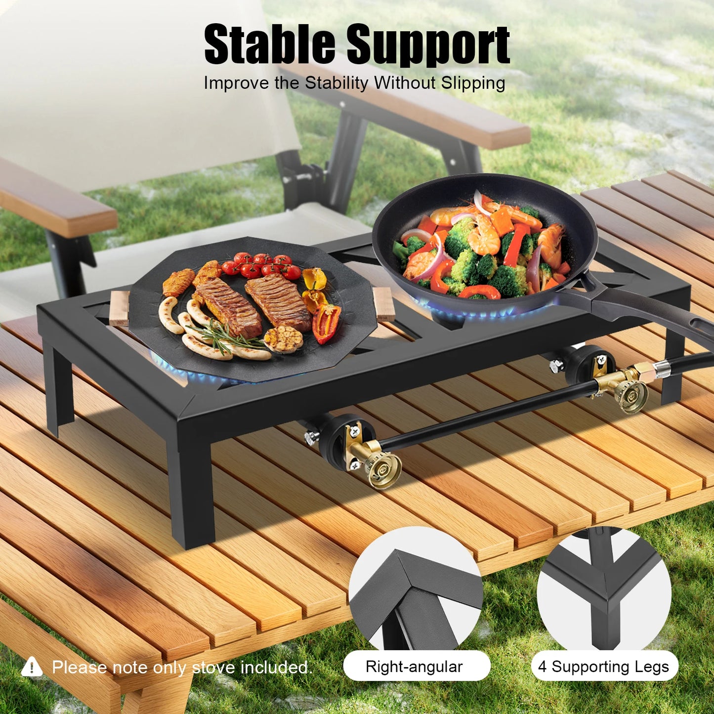 Portable Camping Gas Stove – 8000W, 1 or 2 Burner