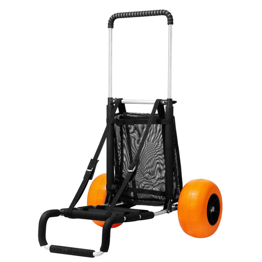 SucceBuy Folding Beach Dolly with Big Wheels | 69–165 LBS | Adjustable Height Sand Cart