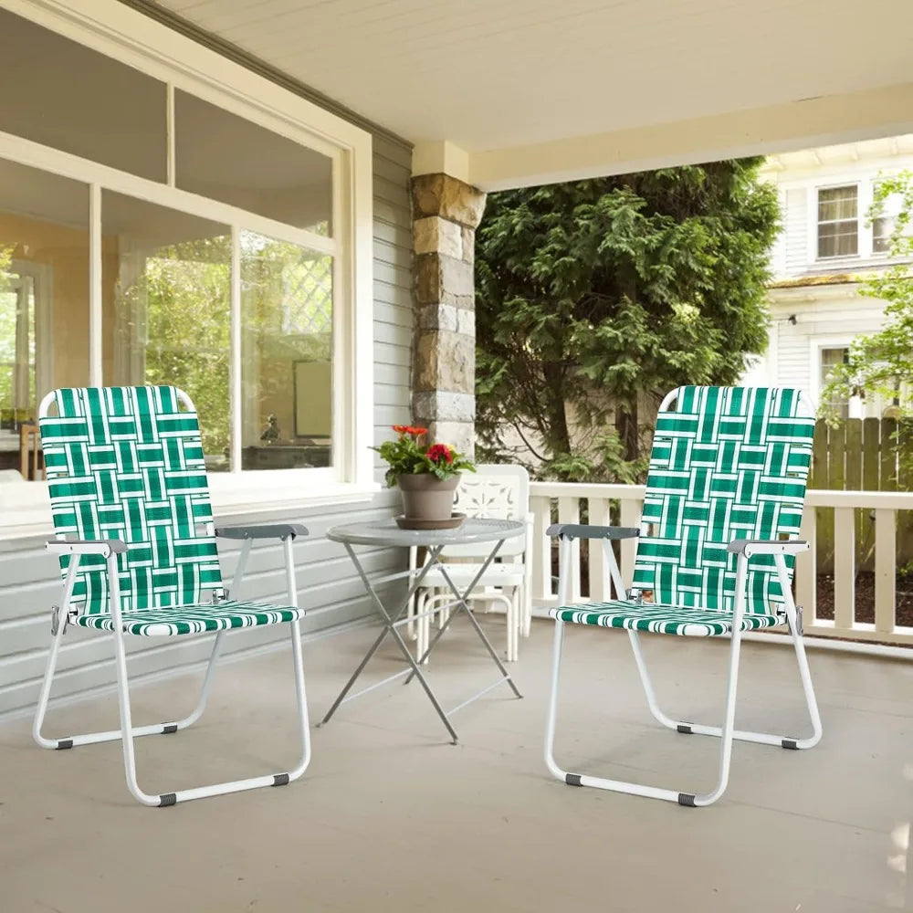 Patio Lawn Mesh Folding Chairs – Set of 4