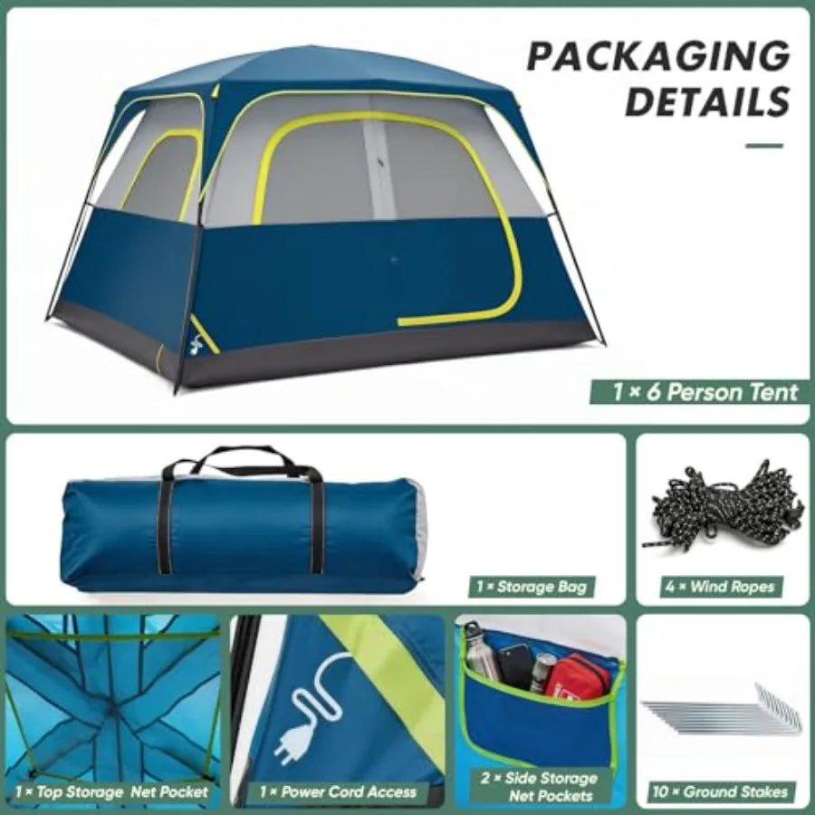 6 Person Dome Tent -Waterproof and Windproof