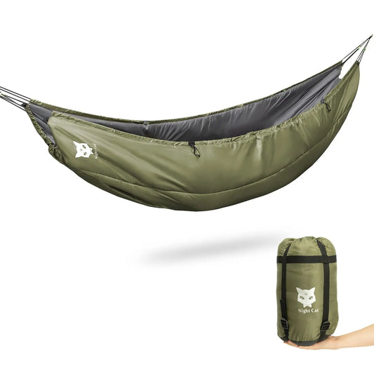 Night Cat Hammock Underquilt – 4-Season Insulated Under Blanket for Camping