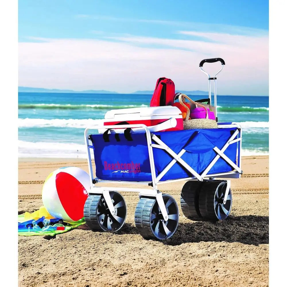 Heavy Duty All Terrain Beach Wagon, Blue/White