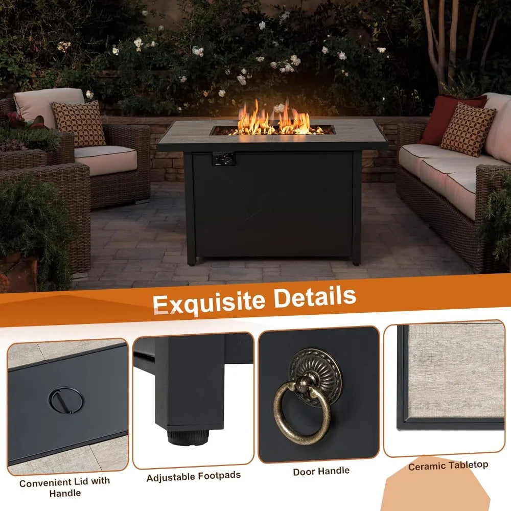42 Inch Propane Fire Pit Table 60,000 BTU