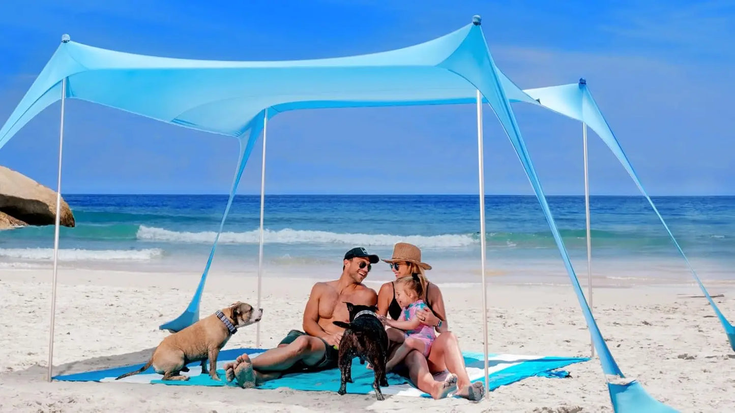 UPF 50+ Beach Tent Sun Shelter | Outdoor Canopy for Camping, Fishing & Beach