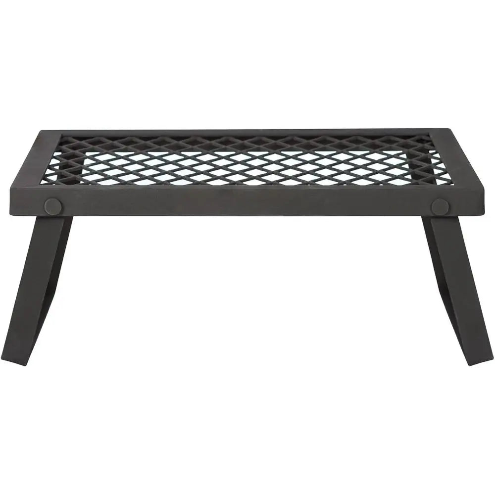 Heavy-Duty Portable Camping Grill Grate Outdoor Open Flame Cooking, Foldable, Sturdy, 15.9 x 12.2, Black