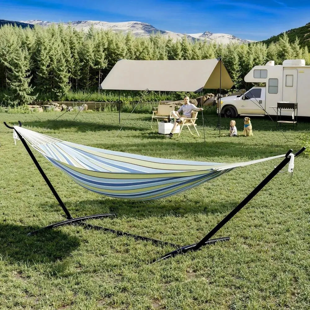 Hammock With Heavy Duty Steel Stand, 660lbs With Travel Bag