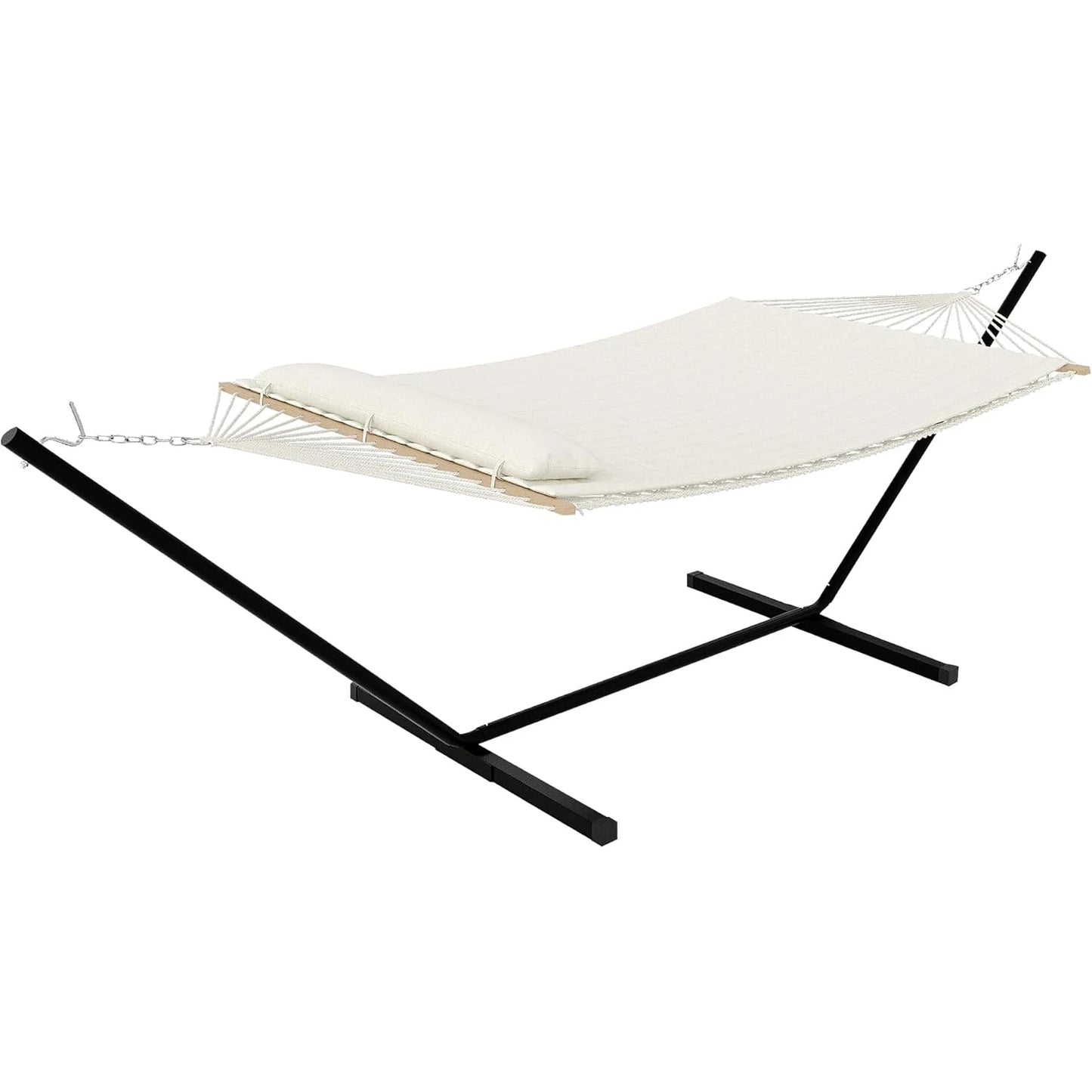 2-Person Hammock with Stand & Quilted Cushion – 600 lb Capacity