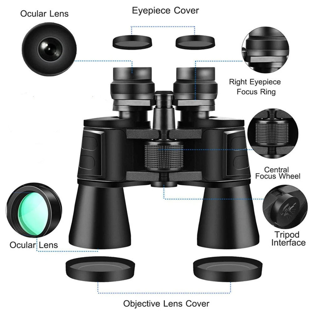 Professional Binoculars 10X Magnification, 65mm Objective Lens