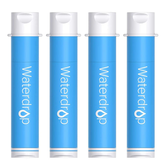 Waterdrop Portable Water Filter Straw 4-Pack — 0.1 Micron Filtration for Camping, Hiking & Emergency Prep