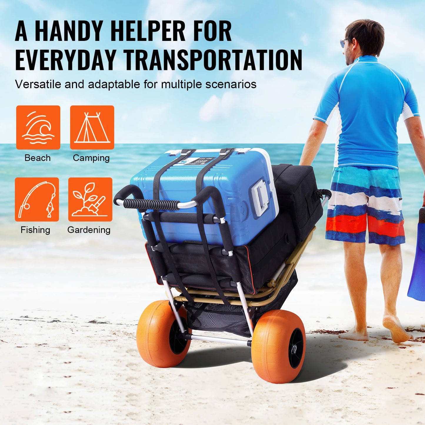 Beach Dolly with Big Wheels for Sand