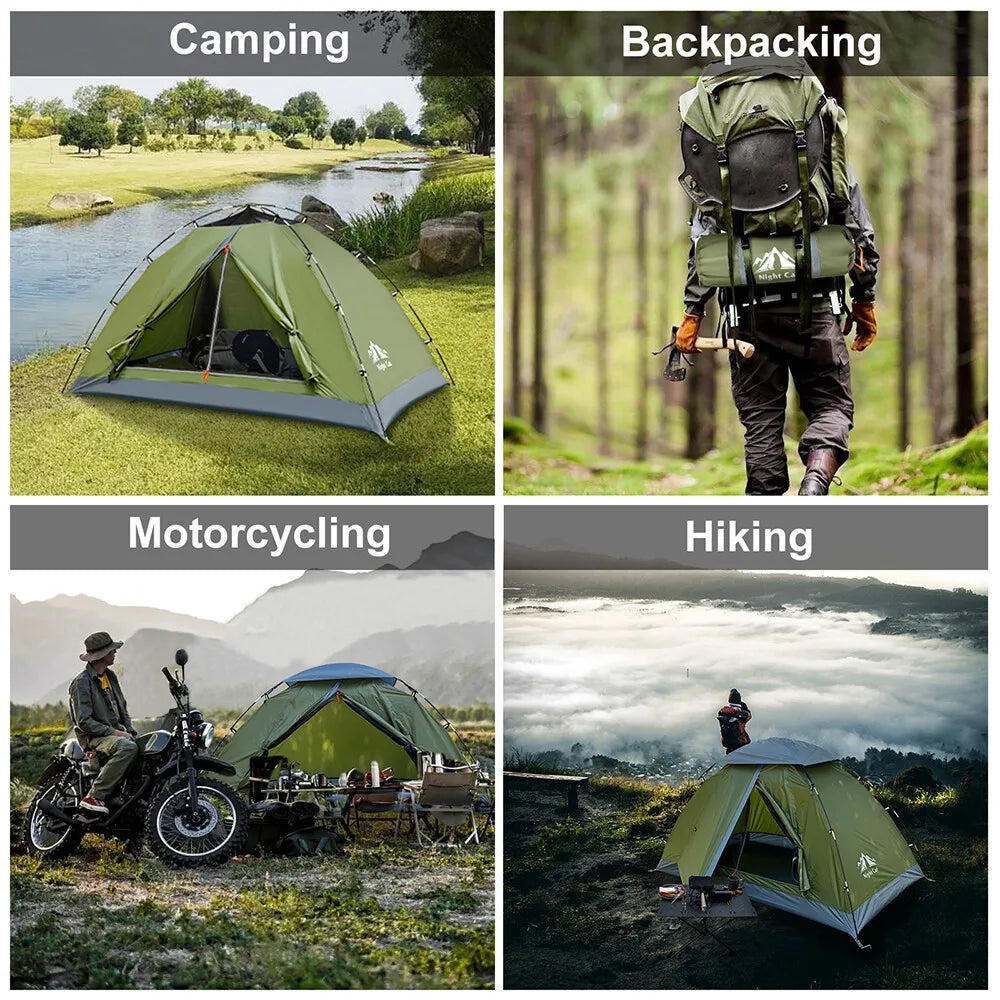 Night Cat Upgraded Backpacking Tent 1–2 Person – Lightweight, Waterproof, Easy Clip Setup