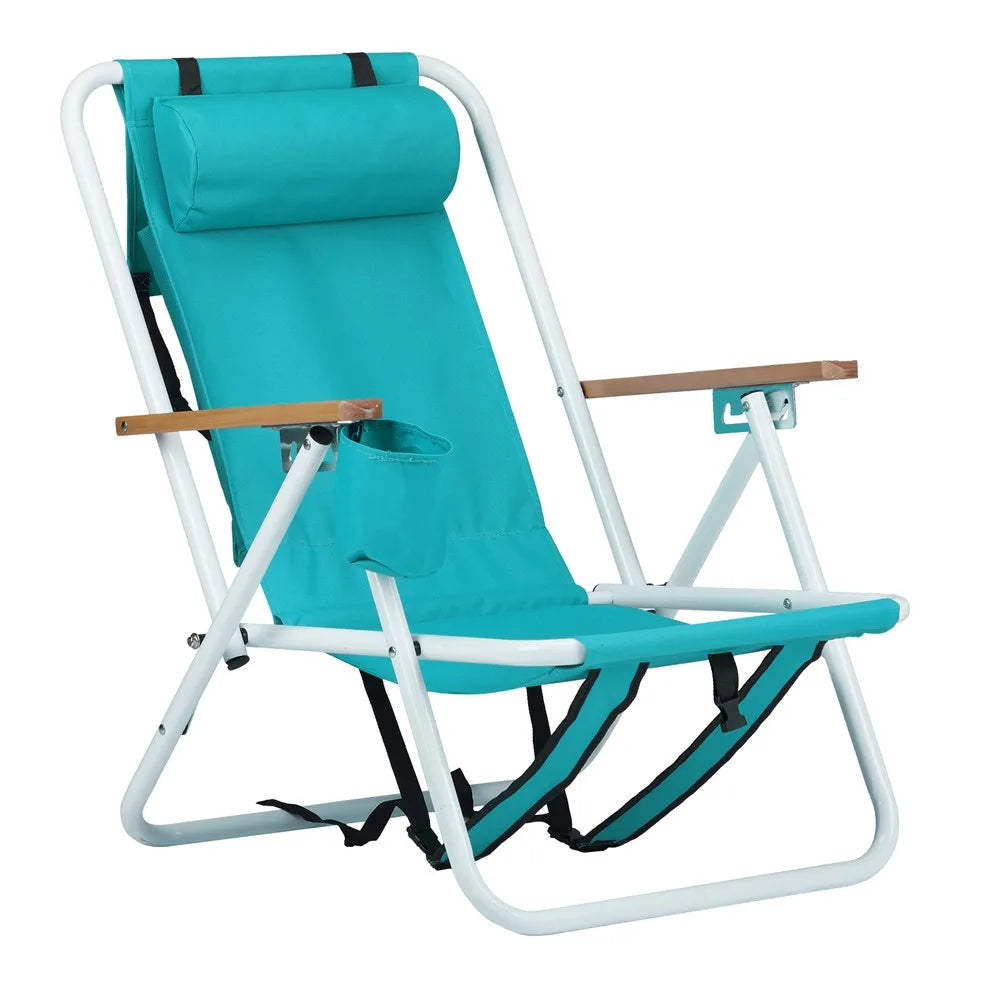 2 Pcs Folding Beach Chair, 4 Position
