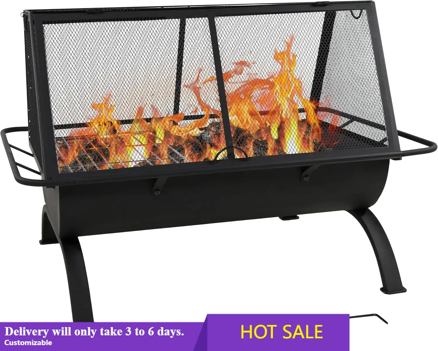 36-Inch Northland Steel Outdoor Fire Pit with Cooking Grate, Spark Screen, Cover, and Poker