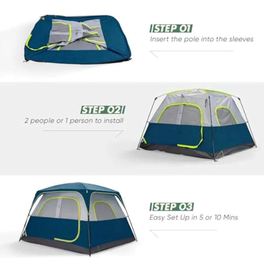 6 Person Dome Tent -Waterproof and Windproof