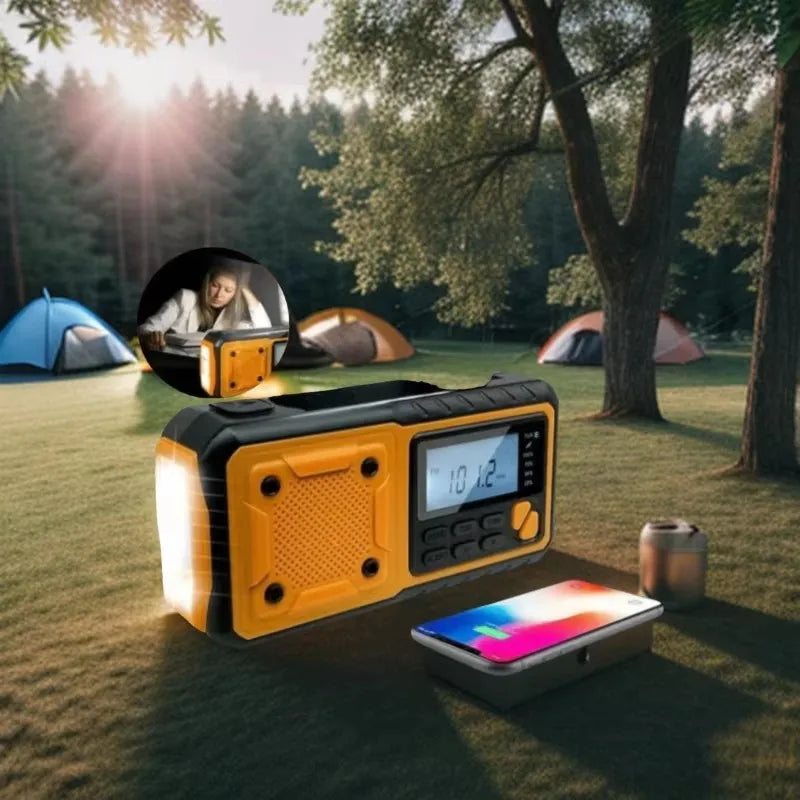Emergency Radio with Crank Battery, Solar Radio with Alarm Clock