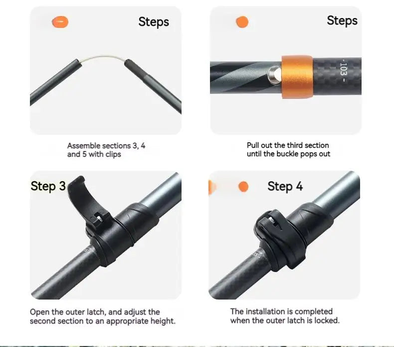 Hiking  Pole 5-Section Carbon Fiber