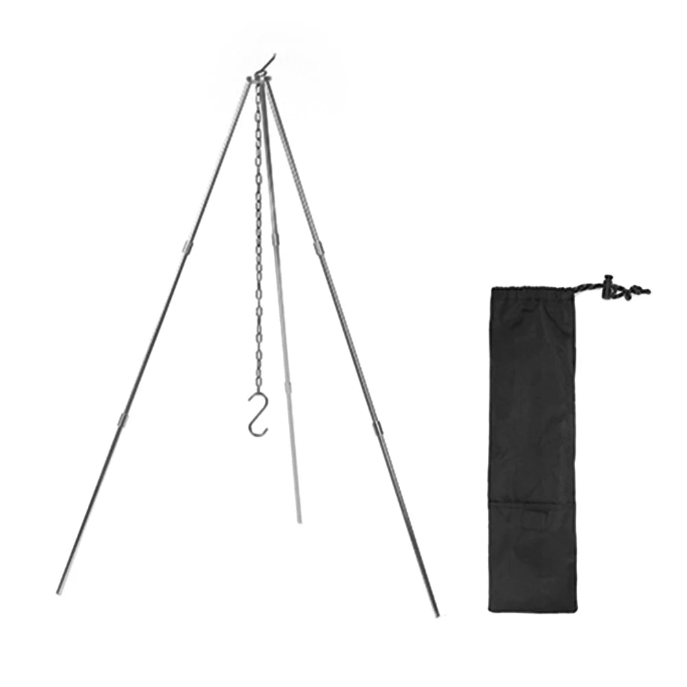 Camping Tripod, Cooking Pot Frame, Stainless Steel Chain