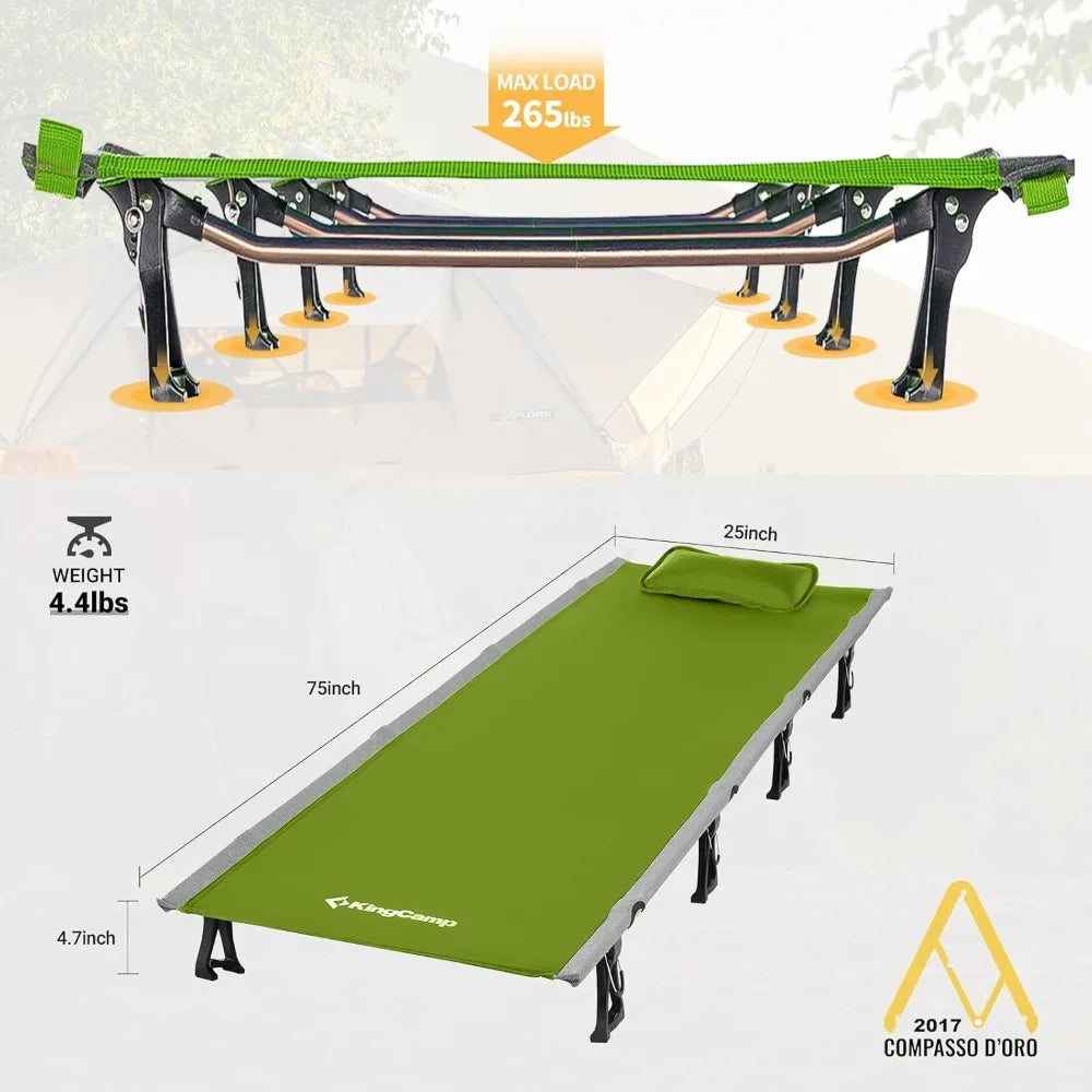 Heavy Duty Camping Cot with Pillow