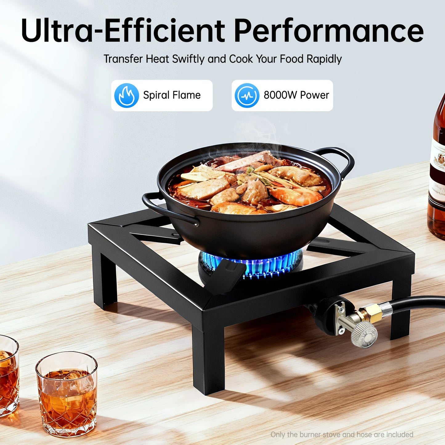 Portable Single Burner Propane Camp Stove | Adjustable 0-10 PSI Regulator for Camping & BBQ