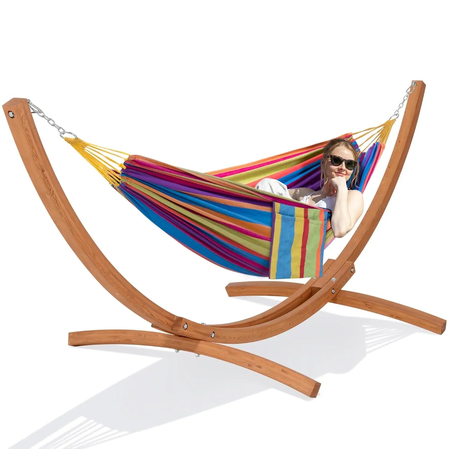 10 FT Wooden Stand Hammock, 475lbs Capacity